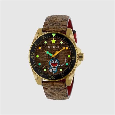 gucci x doraemon watch|GUCCI X DORAEMON Stainless Steel Canvas 40mm Dive Quartz Watch .